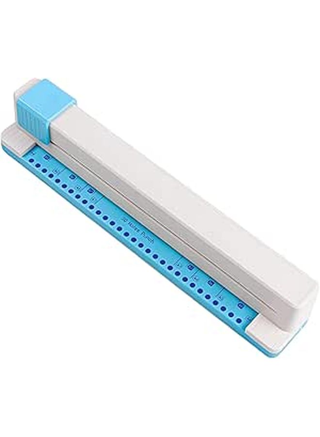 Hand Push Paper Punch 30 Holes for A4 A5 A6 B5 Paper White Blue 0.37 Inch Hole Diameter - Image 1