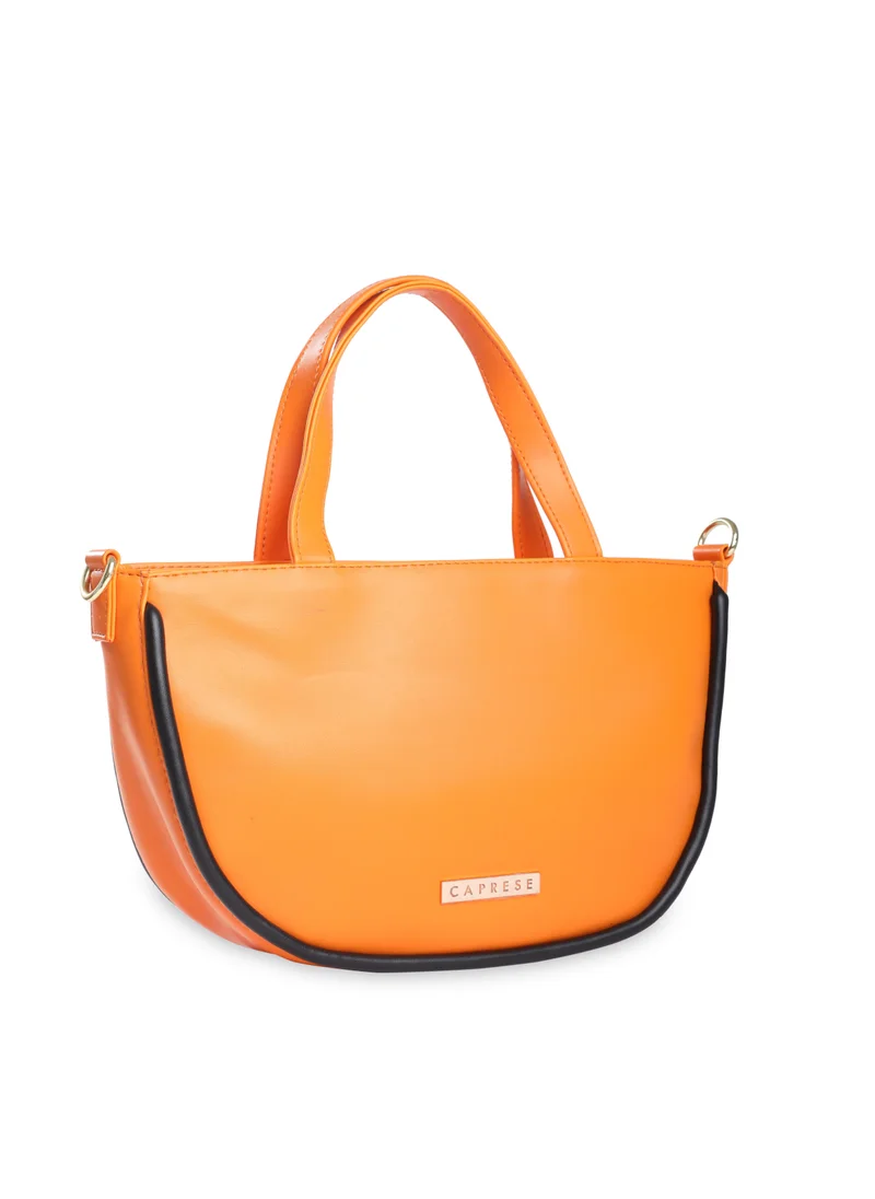 كابريس GRACIE SOLID ORANGE FAUX LEATHER MEDIUM SATCHEL