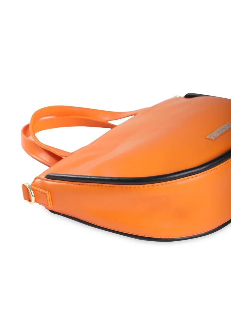 كابريس GRACIE SOLID ORANGE FAUX LEATHER MEDIUM SATCHEL