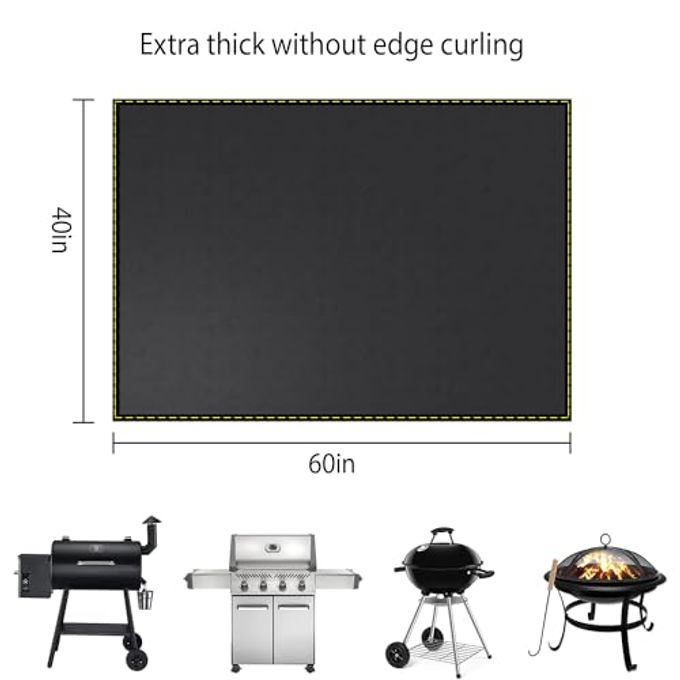 VCHOMY 40x60 Inch Under Grill Mat for Outdoor Grill Deck Patio Protector Extra Large Silicone Fireproof Waterproof Oil-Proof Fire Pit Matt BBQ Barbecue Pad - Image 5