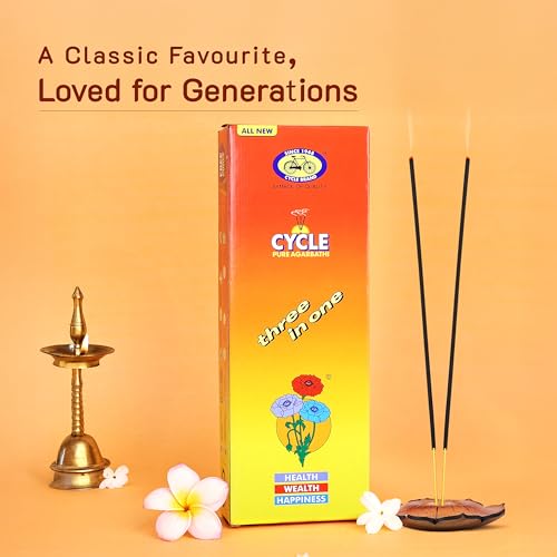 Cycle Pure Agarbatti Three in One Incense Sticks || Pack of 4 (250gm per Pack) || 3 Signature Fragrances Floral, Woody, Lily I Natural Fragrance for Puja, Meditation, Refreshing Ambience - Image 5