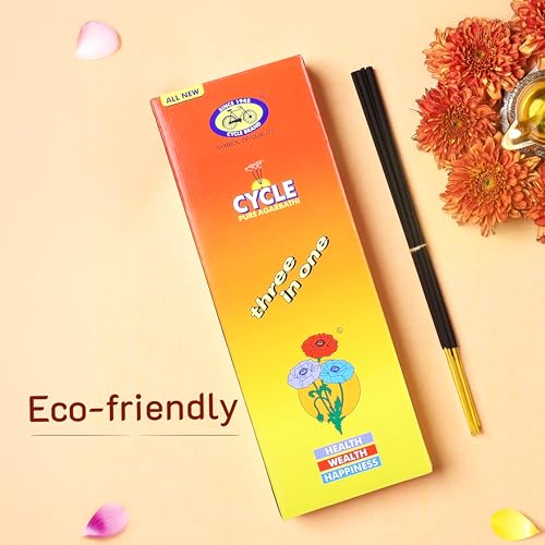 Cycle Pure Agarbatti Three in One Incense Sticks || Pack of 4 (250gm per Pack) || 3 Signature Fragrances Floral, Woody, Lily I Natural Fragrance for Puja, Meditation, Refreshing Ambience - Image 4