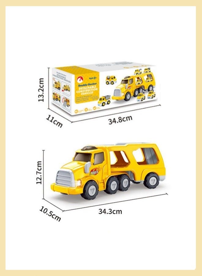 Toy Truck Car,5-In-1 Transport Truck Toy Set,Construction Truck Toddler Toys Car, Push And Go Car Toy For Boys And Girls Aged 18 Months And Up, An Airplane, A Car, An Off-Road Vehicle, A Pickup Truck,Birthday Gifts - Image 2