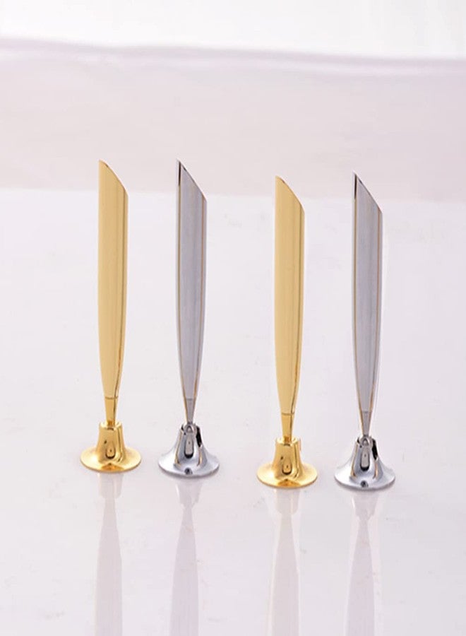 Luzen 4Pcs Desktop Pen Holder - Metal Swivel Stand with Single Pen Display, Gold and Silver - Home Office Use - Image 5
