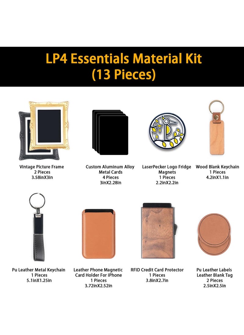 LaserPecker LaserPecker Essentials Material Kit Laser Material Kit 7 Kinds of Laser Engraving Materials and Custom Stainless Steel Logo Refrigerator Magnet  13 Pieces  - Image 4