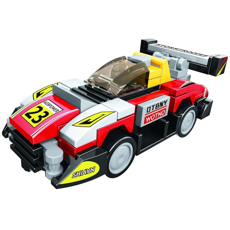 ThinkerPlace سيارة سباق سوبر 8 في 1 من ثينكر بليس نجمة حمراء (98 قطعة) | تعلم عن السرعة | مجموعة كتل بناء للأطفال من عمر 6 سنوات فما فوق | لعبة تعليمية STEM | بناء، جمع وابتكار روبوت ضخم | لعبة علمية وتعليمية - Image 1