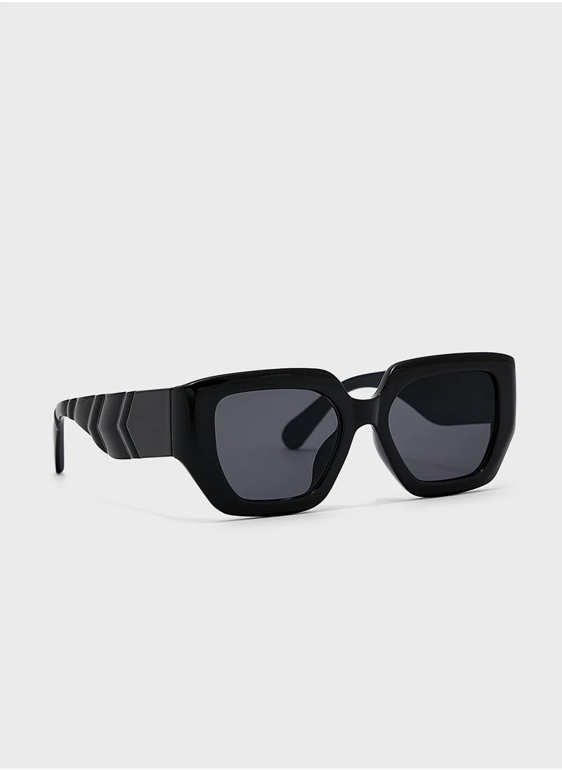 Ginger Pattern Arm Oversized Sunglasses