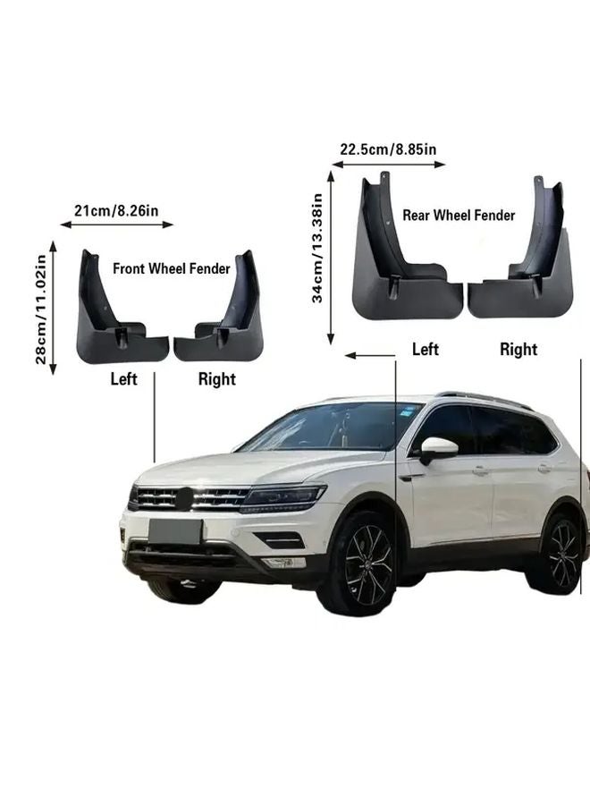 Black 4pcs Front Rear Plastic Mudguards For Volkswagen Tiguan L 2017 2020 - Image 3