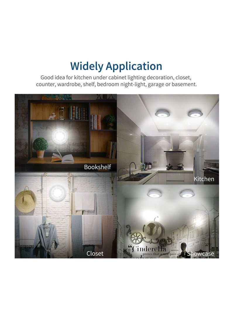 لمبات صغيرة قابلة للتعتيم ، لمبة LED للتثبيت تحت الدولاب وفي أي مكان تعمل بالبطارية على الحائط والدولاب مع ريموت كنترول لغرفة النوم والمطبخ مجموعة من 3 قطع... - Image 2