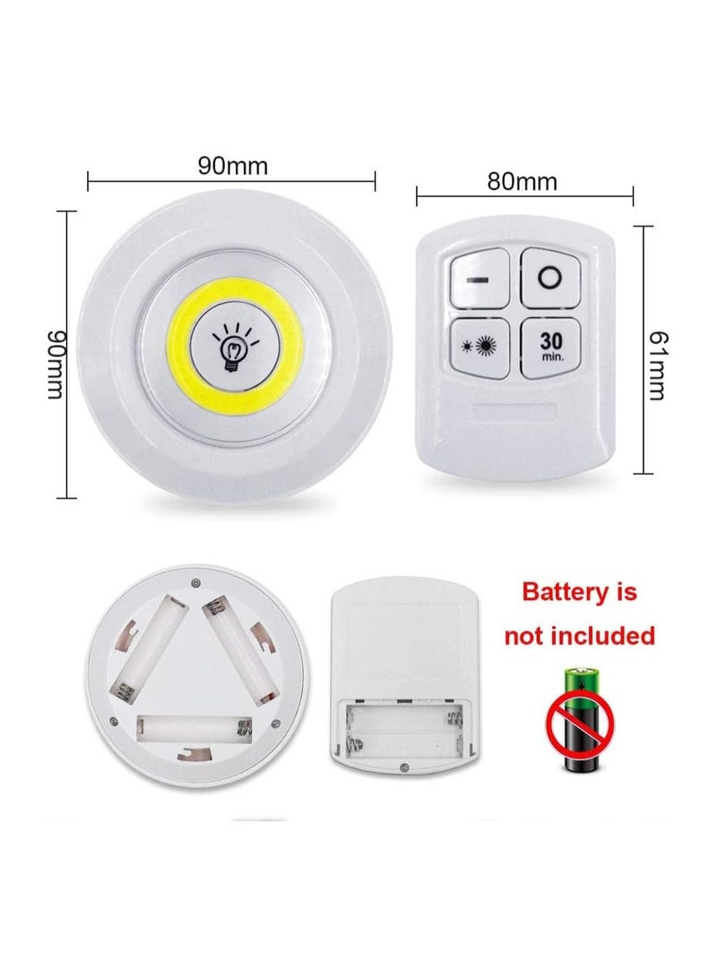 لمبات صغيرة قابلة للتعتيم ، لمبة LED للتثبيت تحت الدولاب وفي أي مكان تعمل بالبطارية على الحائط والدولاب مع ريموت كنترول لغرفة النوم والمطبخ مجموعة من 3 قطع... - Image 4