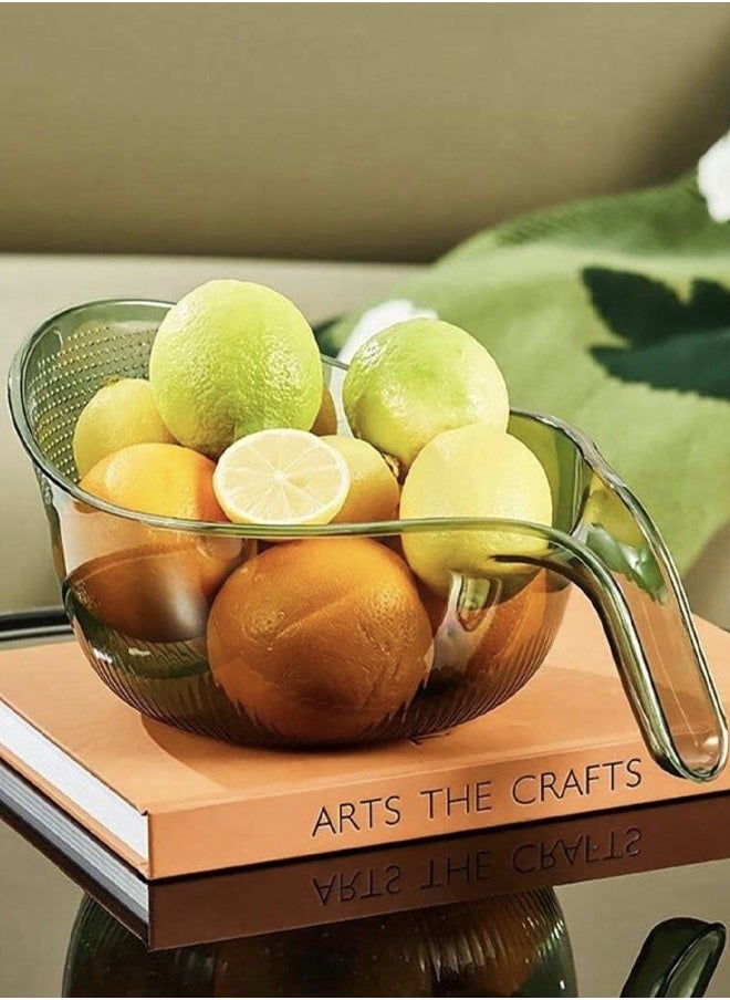 A Multi-Use, Transparent Strainer For Rice, Vegetables, Fruits, And Legumes, With An Easy-To-Use Handle