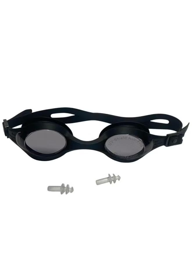 Generic High Quality Swimming Goggles with earplug For All Ages & Genders, Fog & Water Resistant - multicolor 