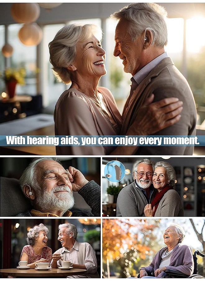 OLO - Rechargeable Hearing Aids with LED Power Display, Hearing Aid Devices with Noise Cancelling and Volume Control, Digital Hearing Amplifier for Hearing Impaired (White) - Image 1