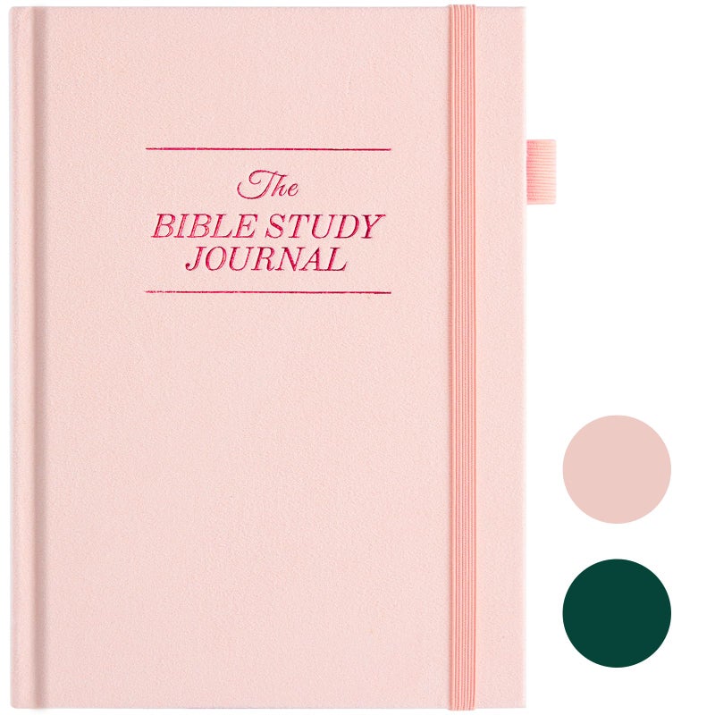 JUBTIC Bible Study Journal - Prayer Journal for Woman Church Notes Notebook â€“ Sermon/Scripture/Bible Notebooks for Note Taking,Christian Gifts for Graduation, Baptism & Church (5.6 * 8.5") Pink - Image 1