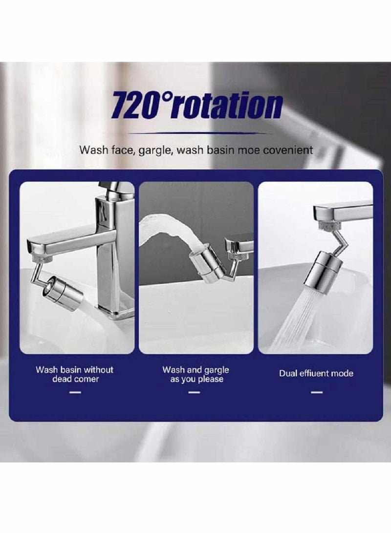 Excefore 2Pcs Universal Splash Fliter Faucet 720°Rotating Movable Kitchen Faucet,kitchen Tap Head Water Saving Faucet Extender Sprayer Sink Spray for Kitchen Bathroom - Image 4