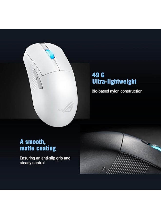 ASUS ROG Harpe Ace Mini Wireless Gaming Mouse, 49g Lightweight, AimPoint Pro 42K Optical Sensor, Optical Micro Switches, ROG Polling Rate Booster, Esports & FPS Gaming, Small, Medium, White - Image 4