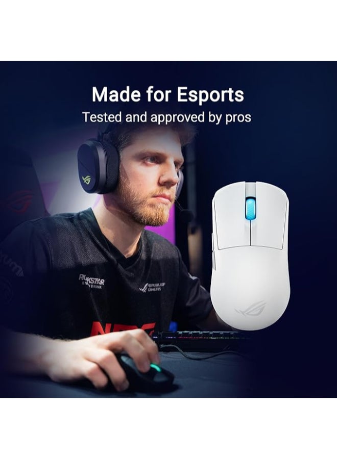ASUS ROG Harpe Ace Mini Wireless Gaming Mouse, 49g Lightweight, AimPoint Pro 42K Optical Sensor, Optical Micro Switches, ROG Polling Rate Booster, Esports & FPS Gaming, Small, Medium, White - Image 2