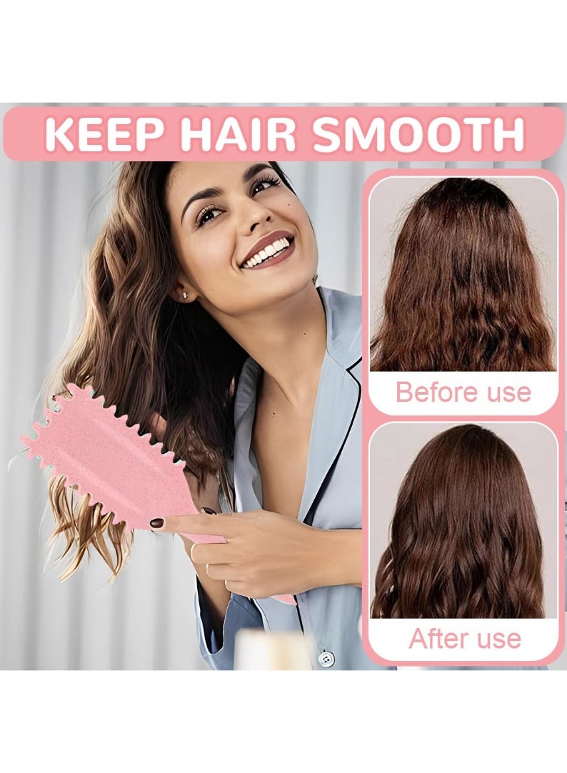 خاجول فرشاة تصفيف الشعر المجعد، فرشاة لتصفيف الشعر المجعد، فرشاة شعر مجعد للرجال والنساء، تقلل من التجاذب، شعيرات نايلون، بيضاوية، مرنة، تعزز تجعيد الشعر (وردي) - Image 4