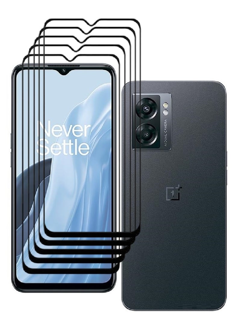 AINA 5 Pieces Tempered Glass Screen Protector 5D Designed For OnePlus Nord N300 Full Glue Edge to Edge Full Screen Coverage And Bubble Free - Image 1