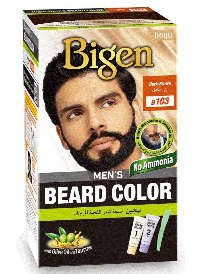 Bigen Bigen Men's Beard Color Dark Brown B103 - Image 1