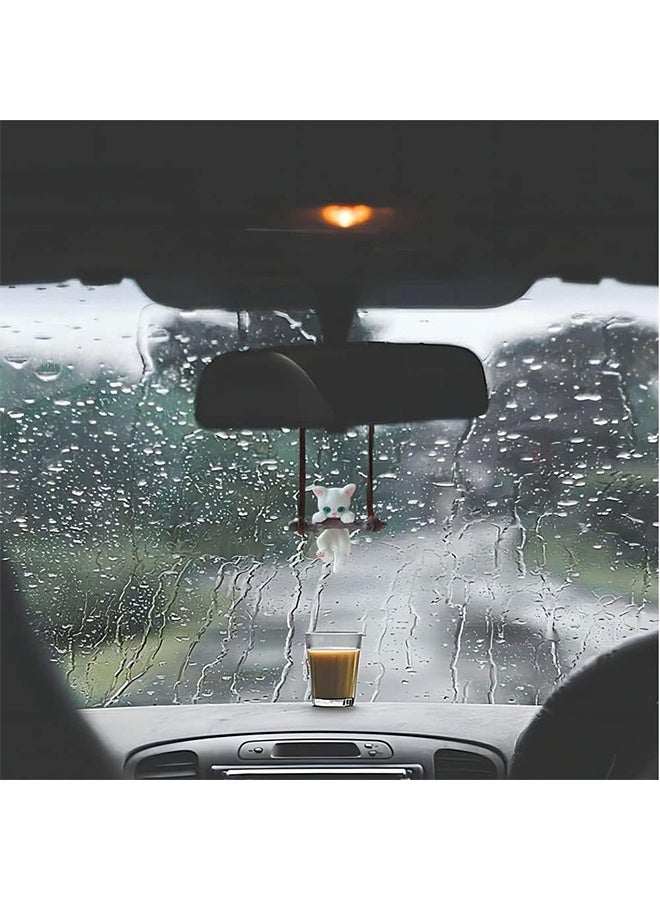 ليمون زينة أرجوحة بيضاء، غصن شجرة، تعليق مرآة الرؤية الخلفية، إكسسوارات تعليق، مناسبة للسيارات والشاحنات وسيارات الدفع الرباعي (القطط). - Image 5