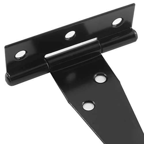 Murtenze 6Pack 3 Inch Black T-Strap Shed Hinges, Heavy Duty Gate Strap Hinges for Barn Door, Shed or Wooden Fences - Image 5
