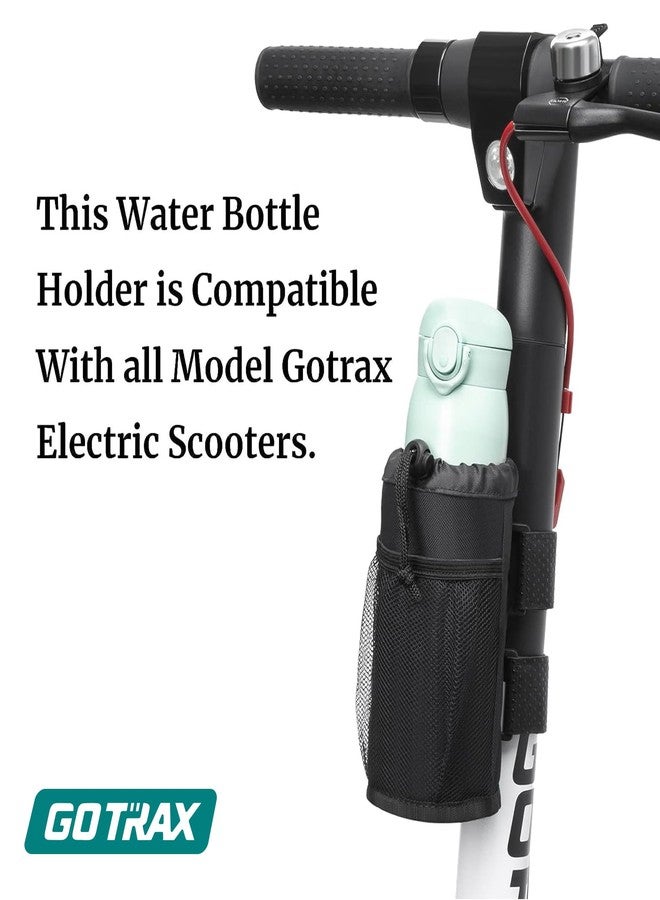 GOTRAX Cup Holder, Bike Water Bottle Holder for E Scooters & E-Bikes - Adaptable, No-Screw Installation, Mesh Pockets, Sticky Straps - Fits Cups Diameter Less Than 3.15in/8cm - Black - Image 5