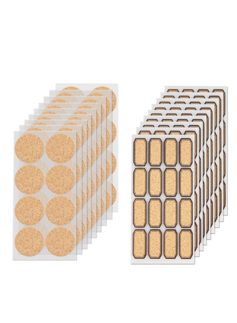KASTWAVE 360 Pcs Wooden Stickers Labels, Rectangle Round Handwritten Waterproof Cork Labels, Jar Labels, Address Freezer Stationery Classification Labels for Storage Boxes Small Sticky Labels - Image 1