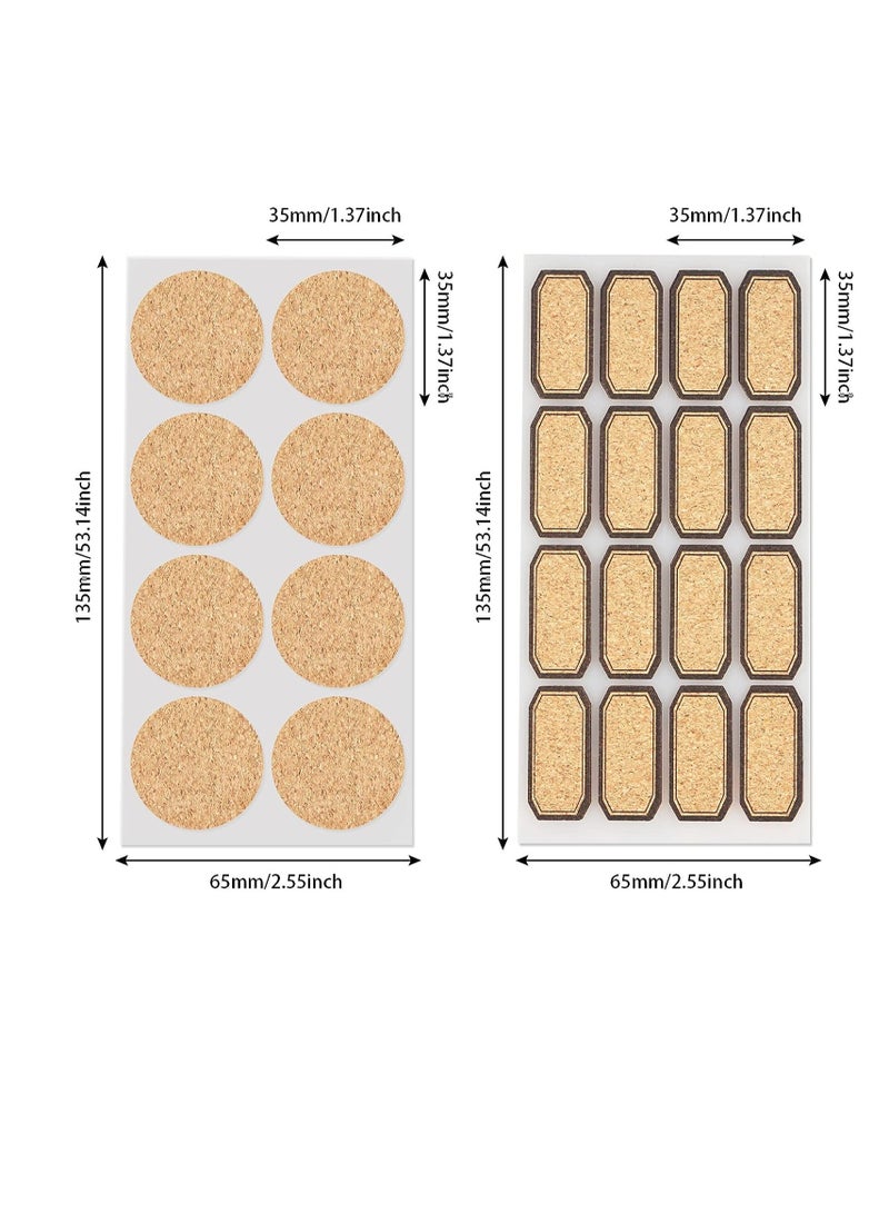 KASTWAVE 360 Pcs Wooden Stickers Labels, Rectangle Round Handwritten Waterproof Cork Labels, Jar Labels, Address Freezer Stationery Classification Labels for Storage Boxes Small Sticky Labels - Image 2