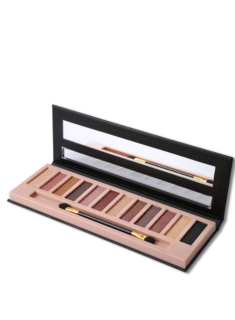 SYOSI 2 Pack 12 Colors Makeup Nude Colors Eyeshadow Palette Natural Nude Matte Shimmer Glitter P IGment Eye Shadow Pallete Set Waterproof S mokey Professional Beauty Makeup Kit 2 PCS - Image 5
