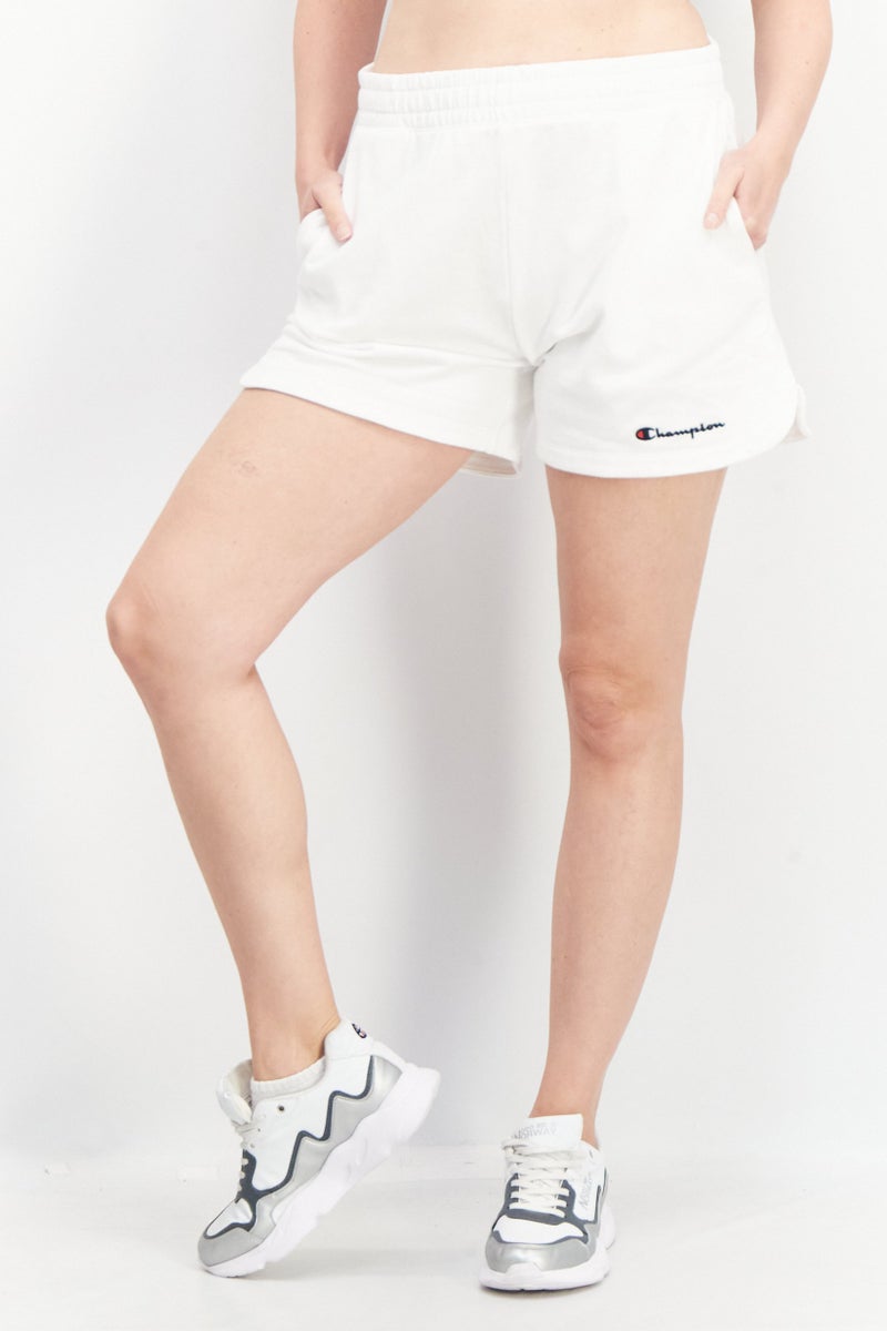 Champion Women Sportswear Brand Logo Outdoor Shorts, White - Image 1