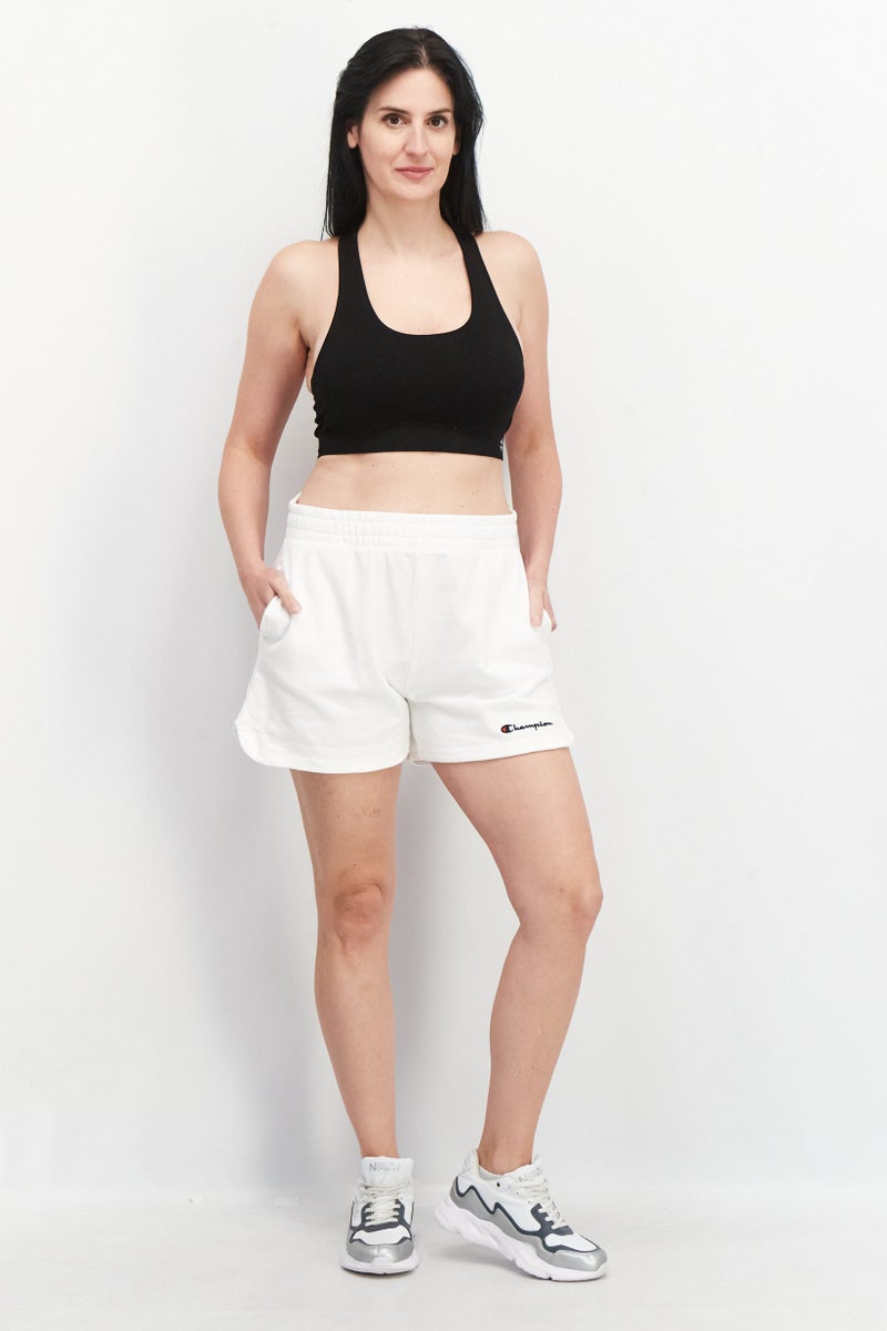 Champion Women Sportswear Brand Logo Outdoor Shorts, White - Image 3