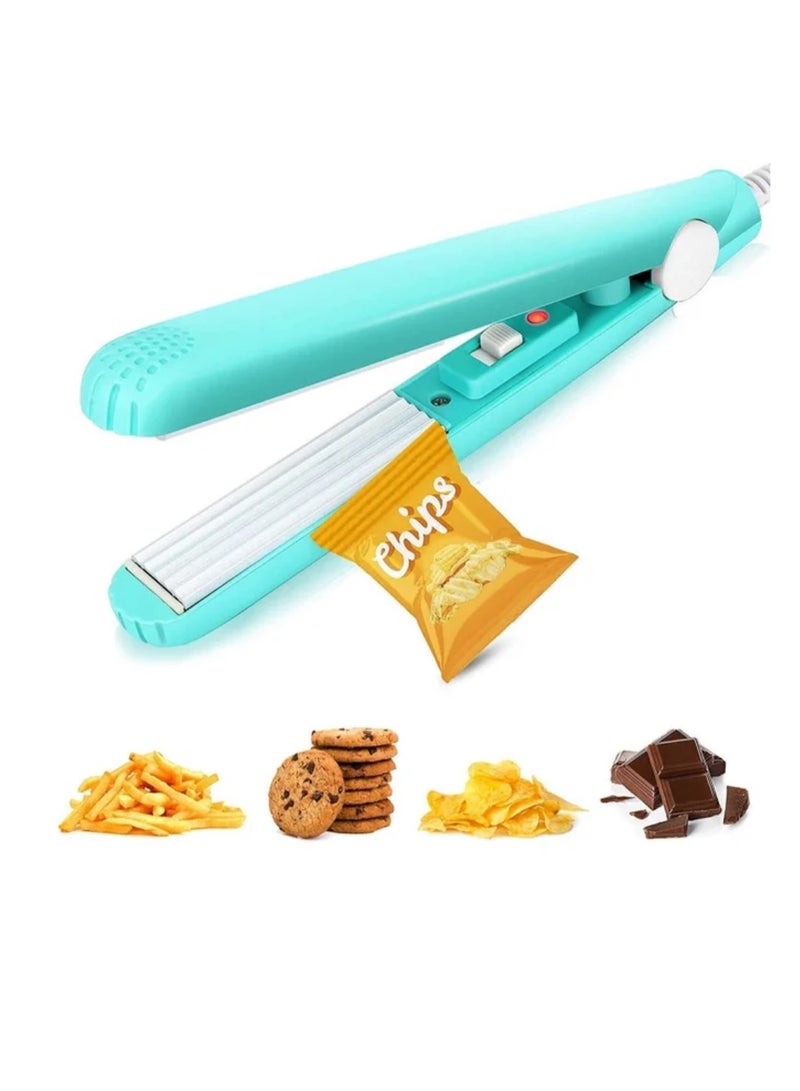 Mini Portable Food Bag Heat Sealer Machine, (Blue-01) - Image 1