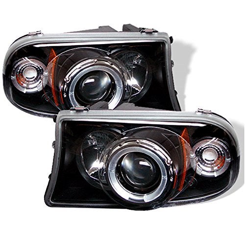 Spyder Auto Spyder 5009784 Dodge Dakota 97-04 / Durango 98-03 1PC Projector Headlights - LED Halo - LED ( Replaceable LEDs ) - Black - High H1 (Included) - Low H1 (Included) (PRO-YD-DDAK97-BK) - Image 1