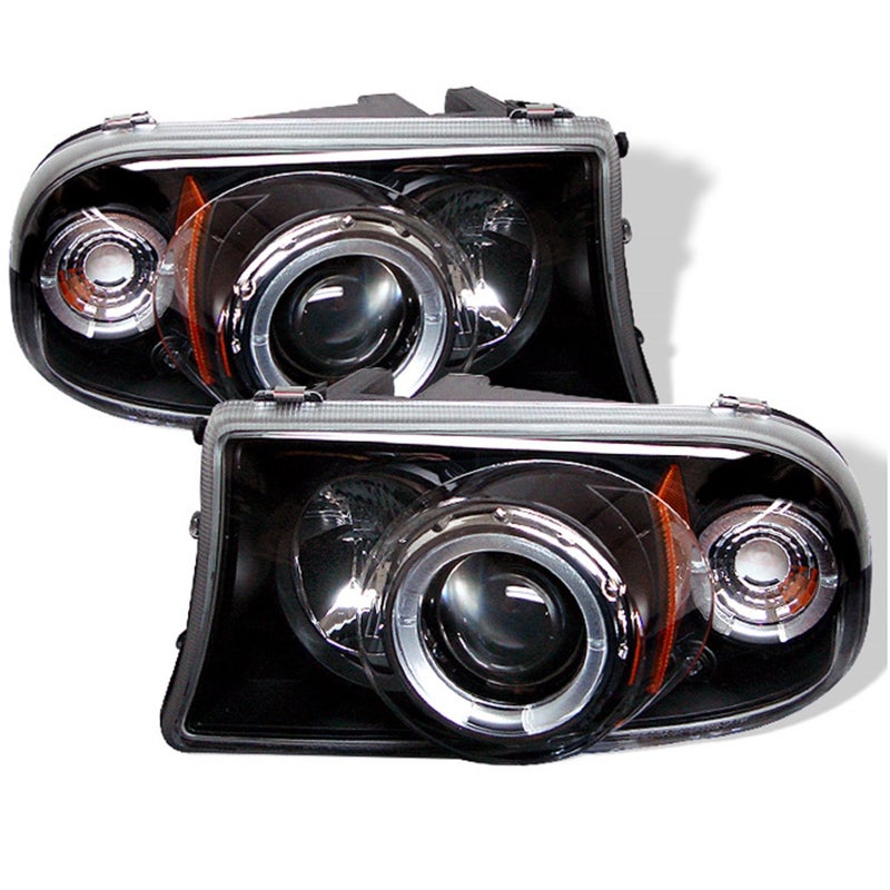 Spyder Auto Spyder 5009784 Dodge Dakota 97-04 / Durango 98-03 1PC Projector Headlights - LED Halo - LED ( Replaceable LEDs ) - Black - High H1 (Included) - Low H1 (Included) (PRO-YD-DDAK97-BK) - Image 2