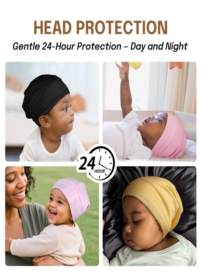 Fittia Baby Bonnet for 0-6 Months, Silky Satin Bonnet for Sleeping, Smooth for No Frizzy Hair, Adjustable for Non-Slip Black - Image 5