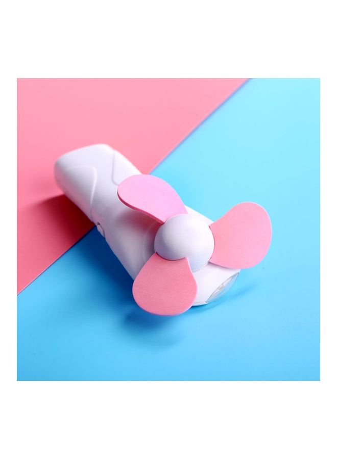 Loquat Portable USB Charge Fan Pink/White 14.2cm - Image 2