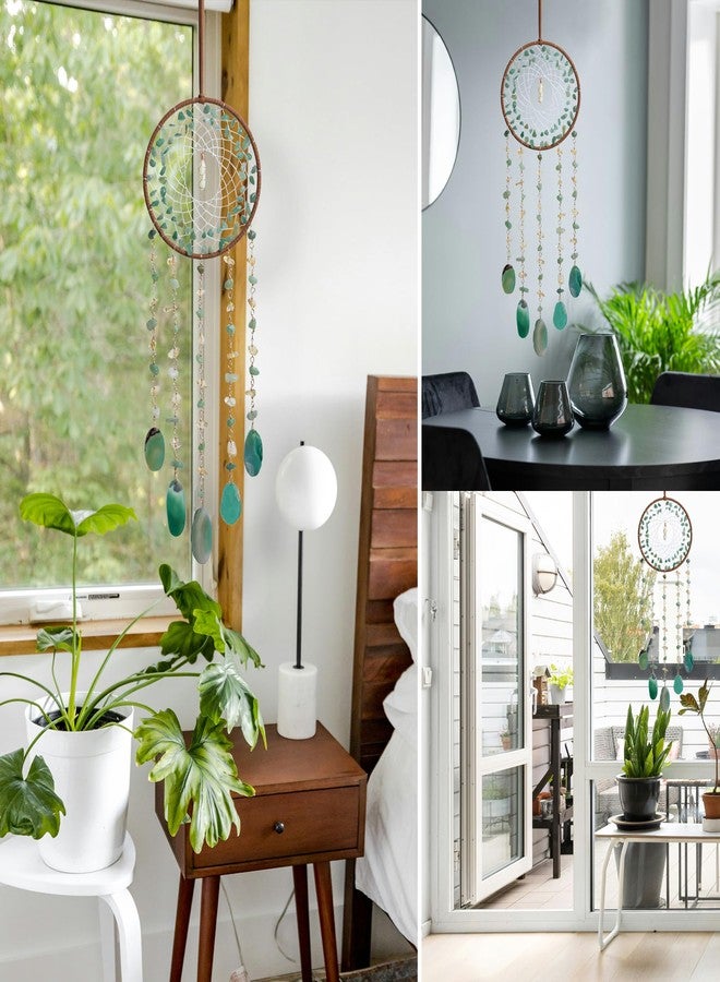 Dreamocean Boho Dream Catchers, Crystal Large Dreamcatcher Green Turquoise Suncatchers for Windows Wall Hangings Decoration Gifts for Adult Girls Bedroom Garden Room Decor - Image 5
