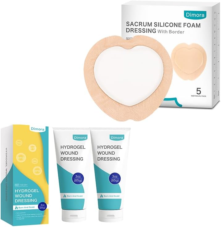 Dimora 7x7 Sacrum Foam Sacrum Foam 5 Packs 2 Packs Hydrogel Wound Dressing 6oz 170g - Image 1