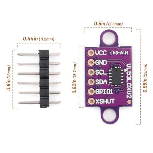Qoroos 5Pcs VL53L0X Time-of-Flight (ToF) 940nm Laser Ranging Sensor Breakout GY-VL53L0XV2 Distance Measurement Module IIC for Arduino - Image 3