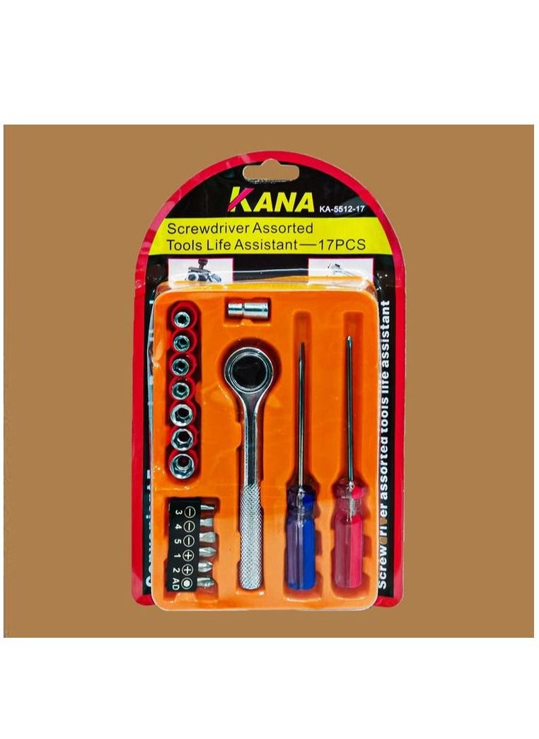 Kana 17 Piece Multi Functional Screwdriver Set Repair Tool KA-5512-17  Wrench Set  - Image 1