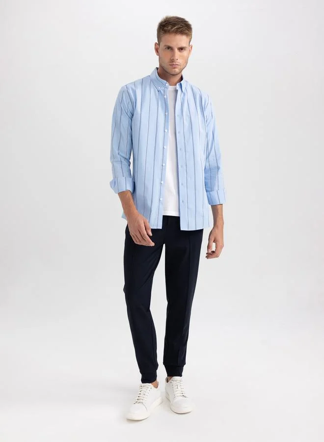 DeFacto Modern Fit Striped Woven Long Sleeves Shirt by Styli