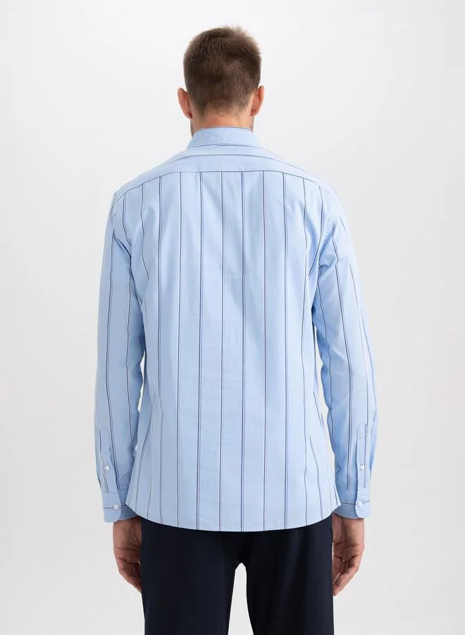 DeFacto Modern Fit Striped Woven Long Sleeves Shirt by Styli