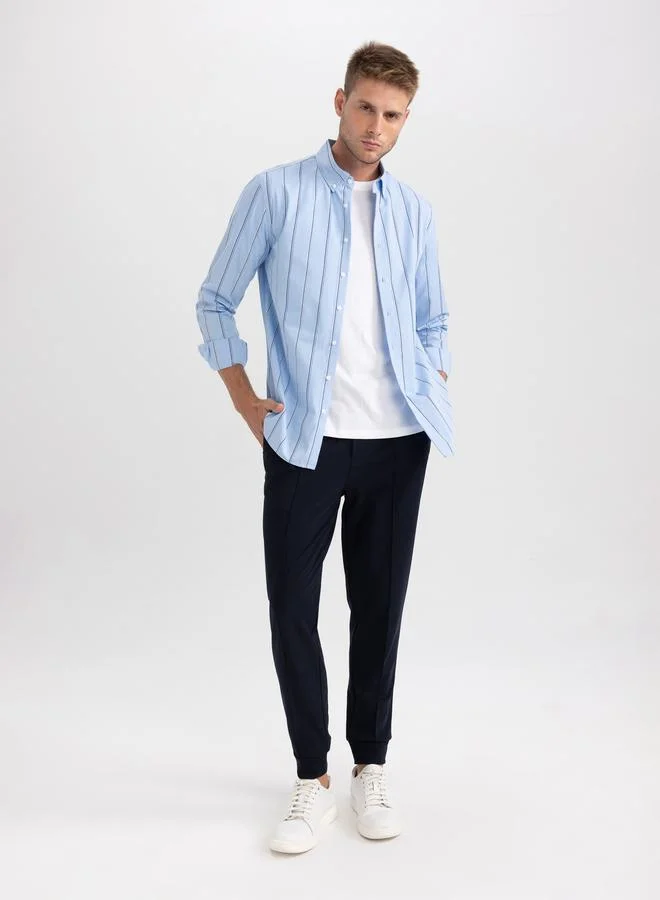 DeFacto Modern Fit Striped Woven Long Sleeves Shirt by Styli