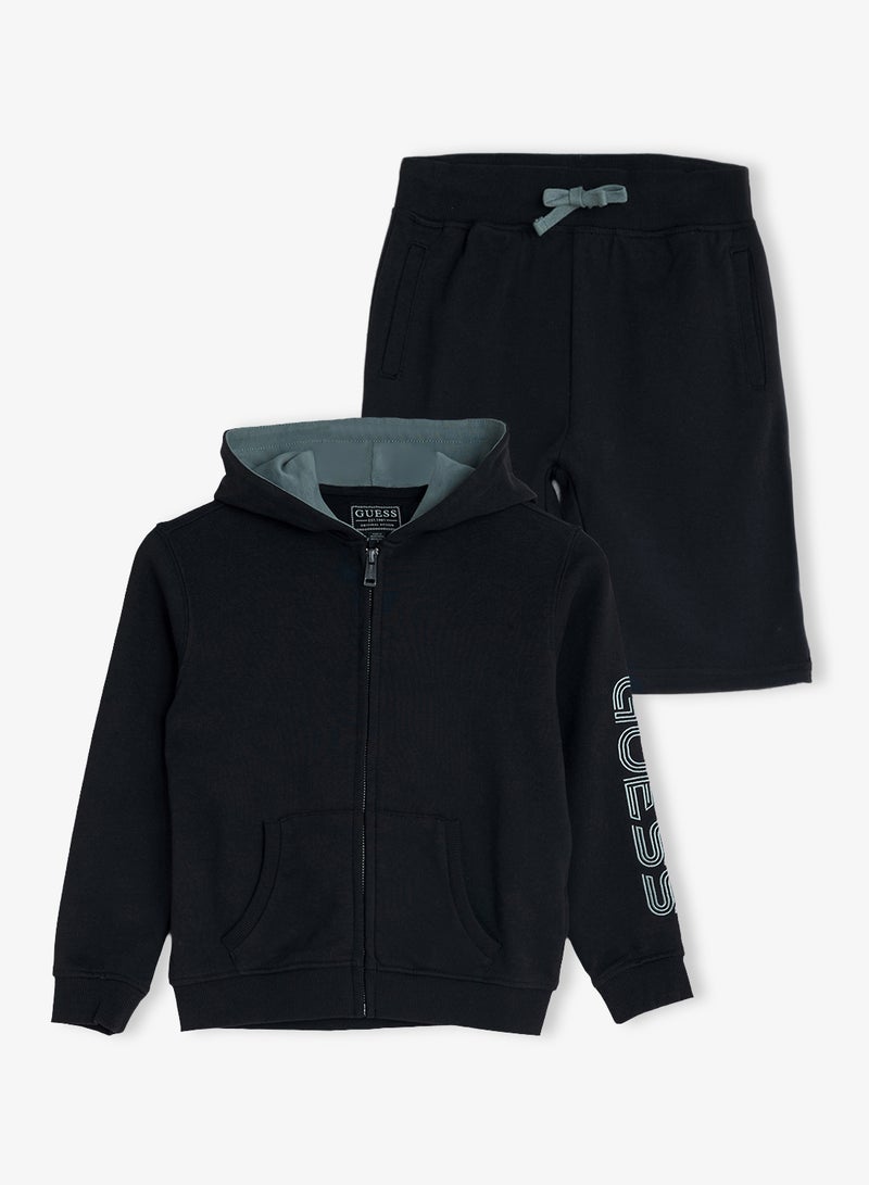 GUESS Youth Zip Through Hoodie And Shorts Set - Image 1