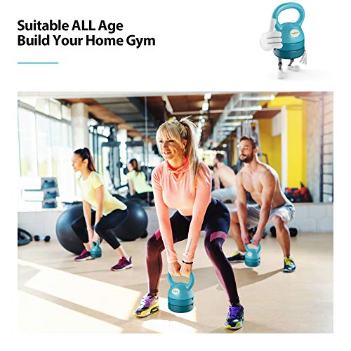 TopMade Adjustable Kettlebell Weights Set Cast Iron Exercise Fitness Kettle Ball Grip 5, 8, 9,12lb Free Weight Men Women Kettlebells for Home Gym Workout Ballistic, Core,Strength Training - Image 3