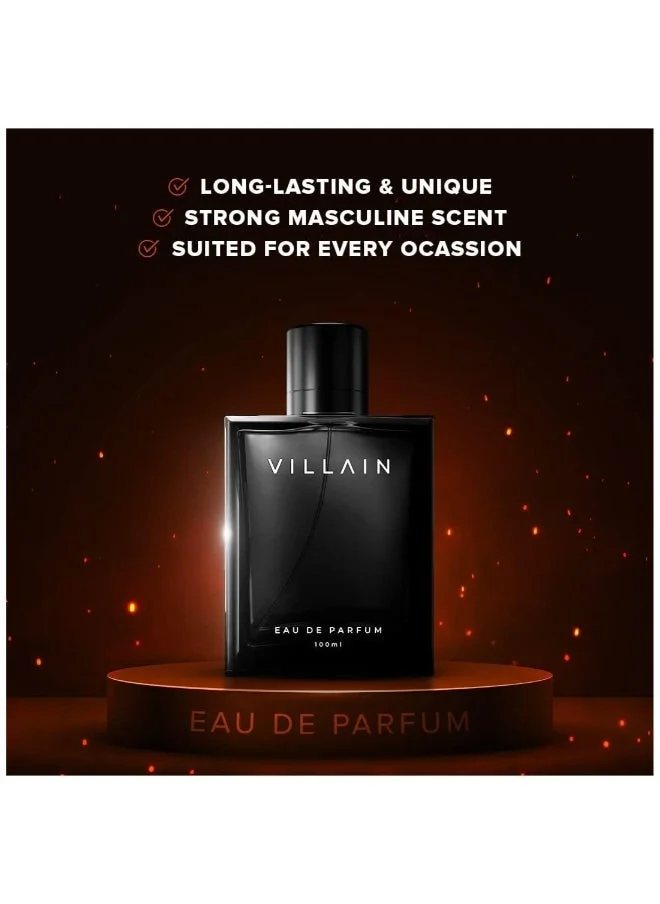 VILLAIN Classic EDP, Long Lasting Perfume for Men, 100 ml