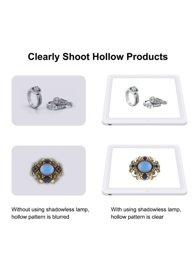 بولوز PULUZ 20 سم لوحة ضوء تصوير LED صغيرة بدون ظل، المنطقة الفعالة 20 سم × 20 سم - Image 4