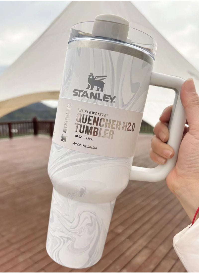 Stanley - Stanley Quencher Stainless Steel Vacuum Insulated Tumbler with Lid and Straw for Water, Iced Tea or Coffee, Smoothie and More, 40 oz - Image 1