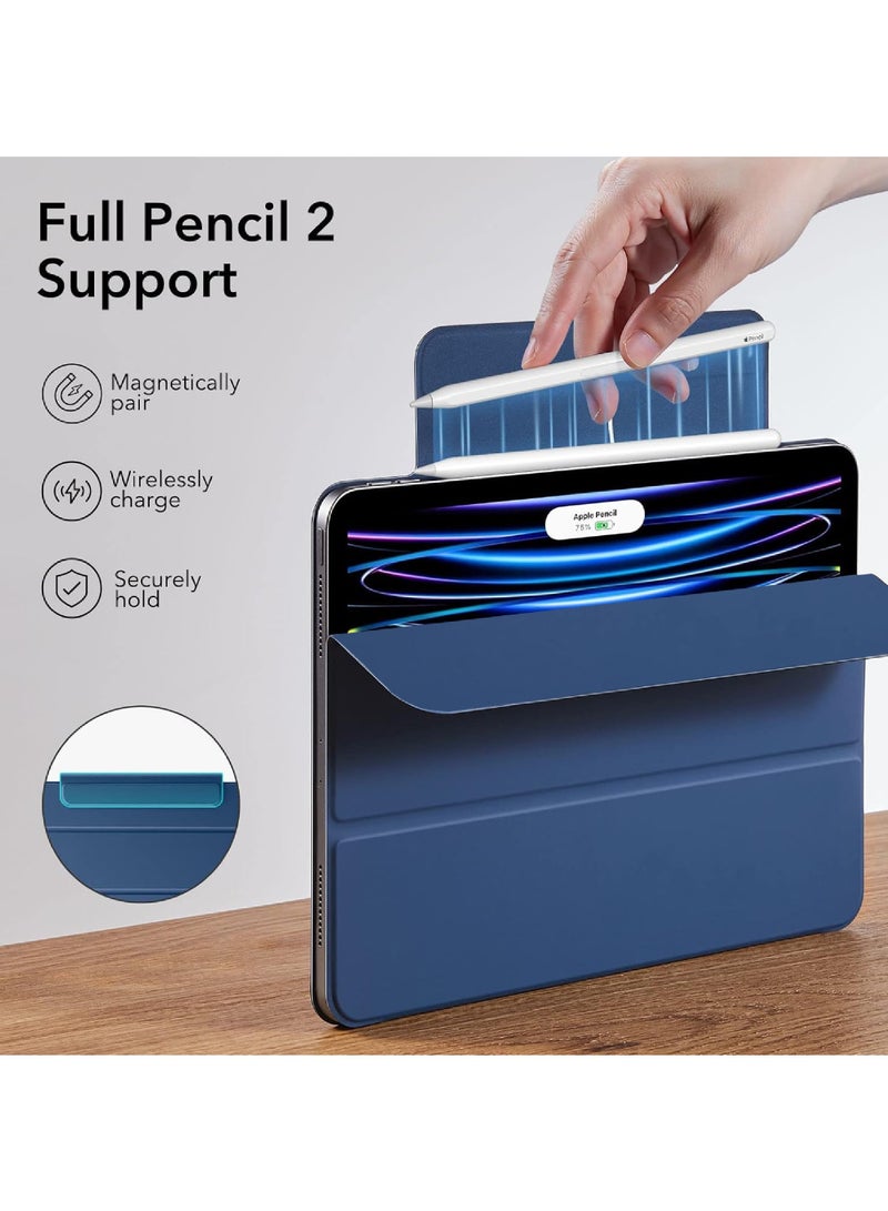 Rock Pow Case For iPad Pro 12.9 Case 12.9 Inch (2022/2021/2020, 6th/5th/4th Generation) Convenient Magnetic Attachment 2-Way Stand Full Pencil 2 Support Rebound Magnetic Case - Image 4
